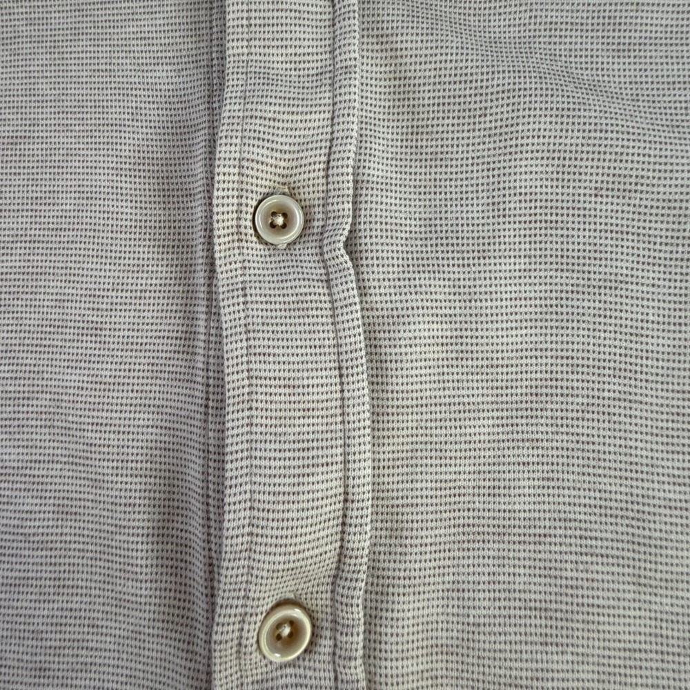 Johnston & Murphy Mens XL Gray Micro Stripe Short Sleeve Button Down Knit Shirt - Picture 3 of 5